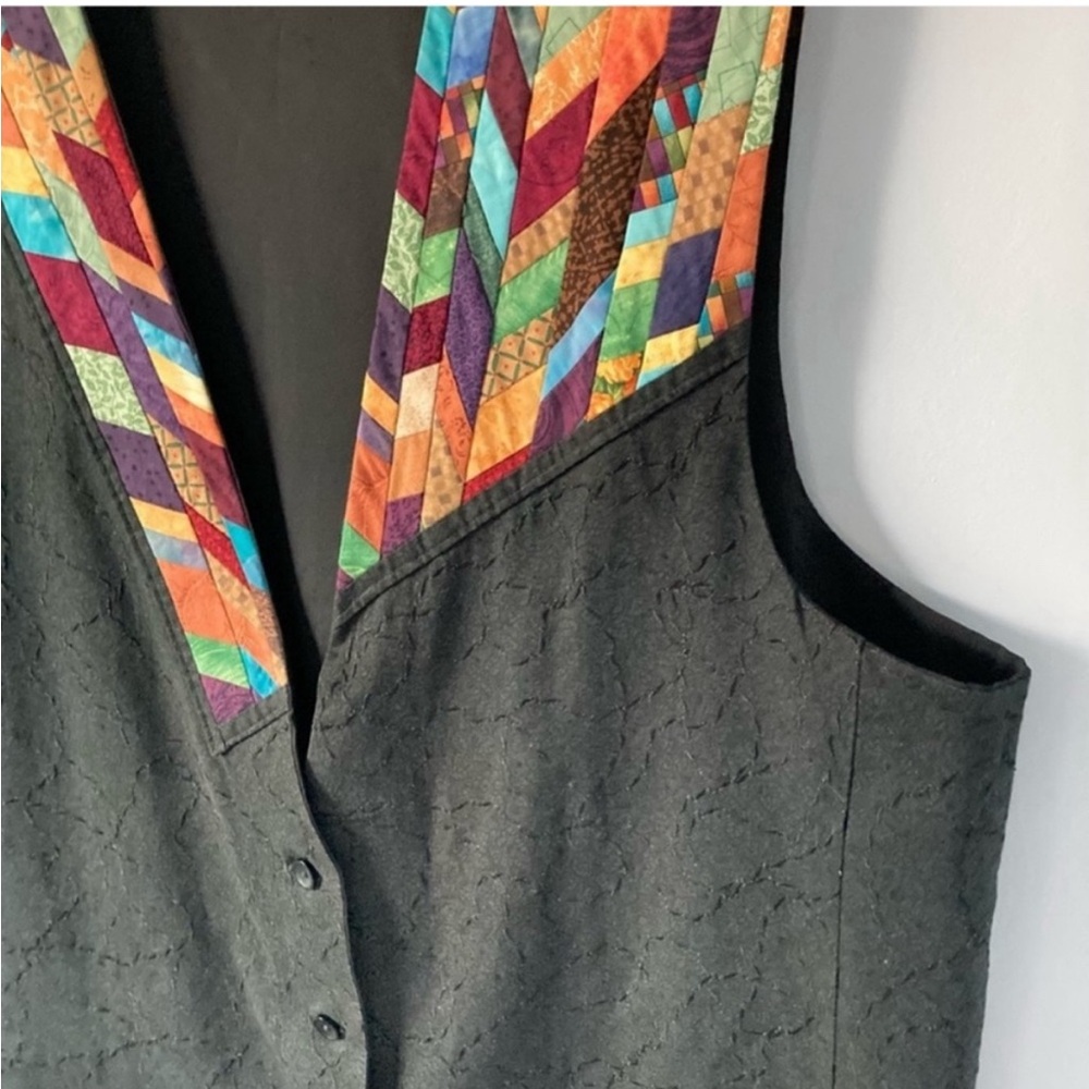 Handmade Quilted 2X Vest with Pockets and Full Button Front